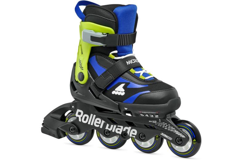 Rollerblade Microblade Adjustable Kids Inline Skates - Black/Blue, UK 10J-UK 13J Rollerblade Microblade Adjustable Kids Inline Skates - Black/Blue, UK 10J-UK 13J