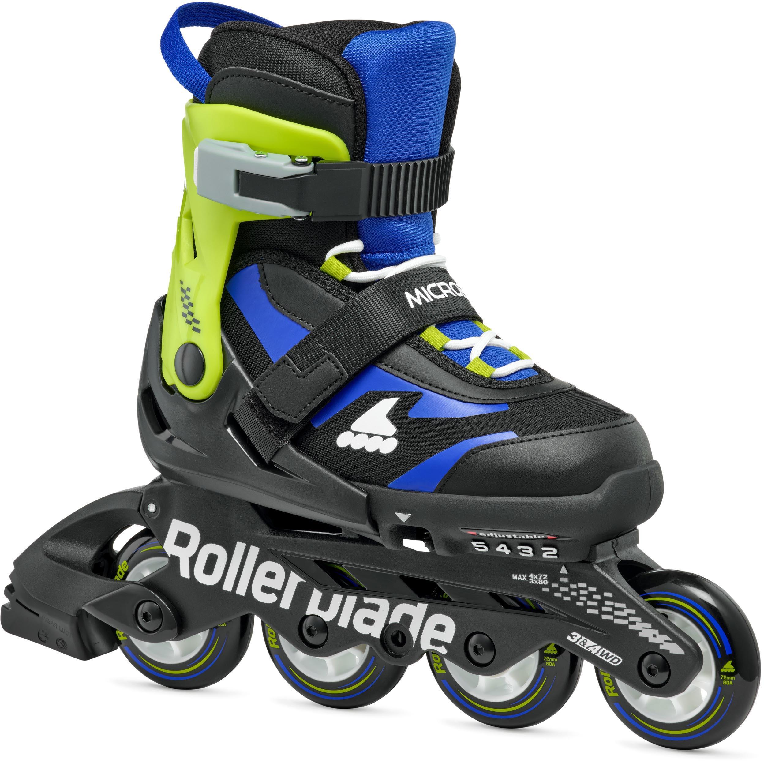 Rollerblade Microblade Adjustable Kids Inline Skates - Black/Blue, UK 1-4