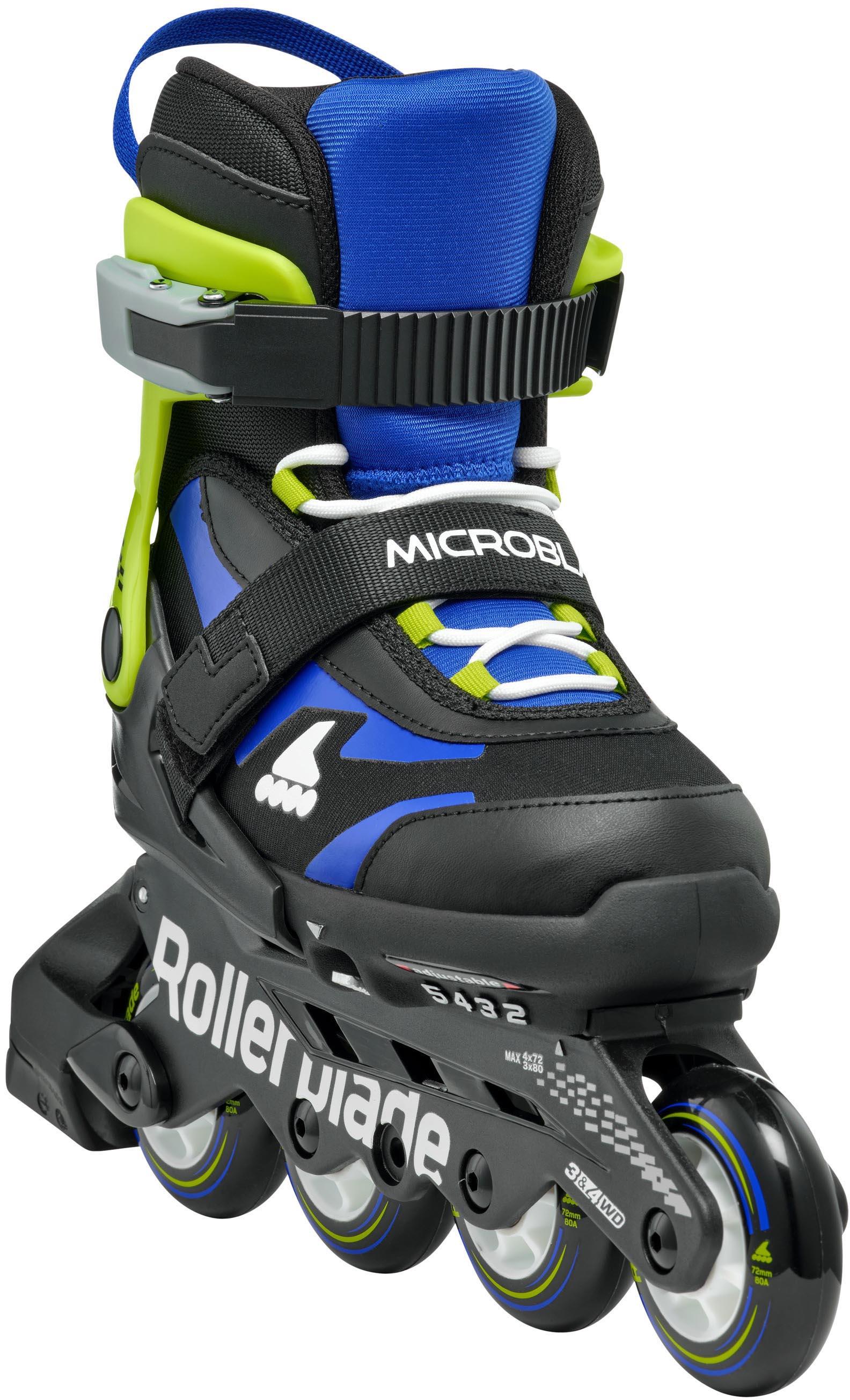 Rollerblade Microblade Adjustable Kids Inline Skates - Black/Blue, UK 1-4