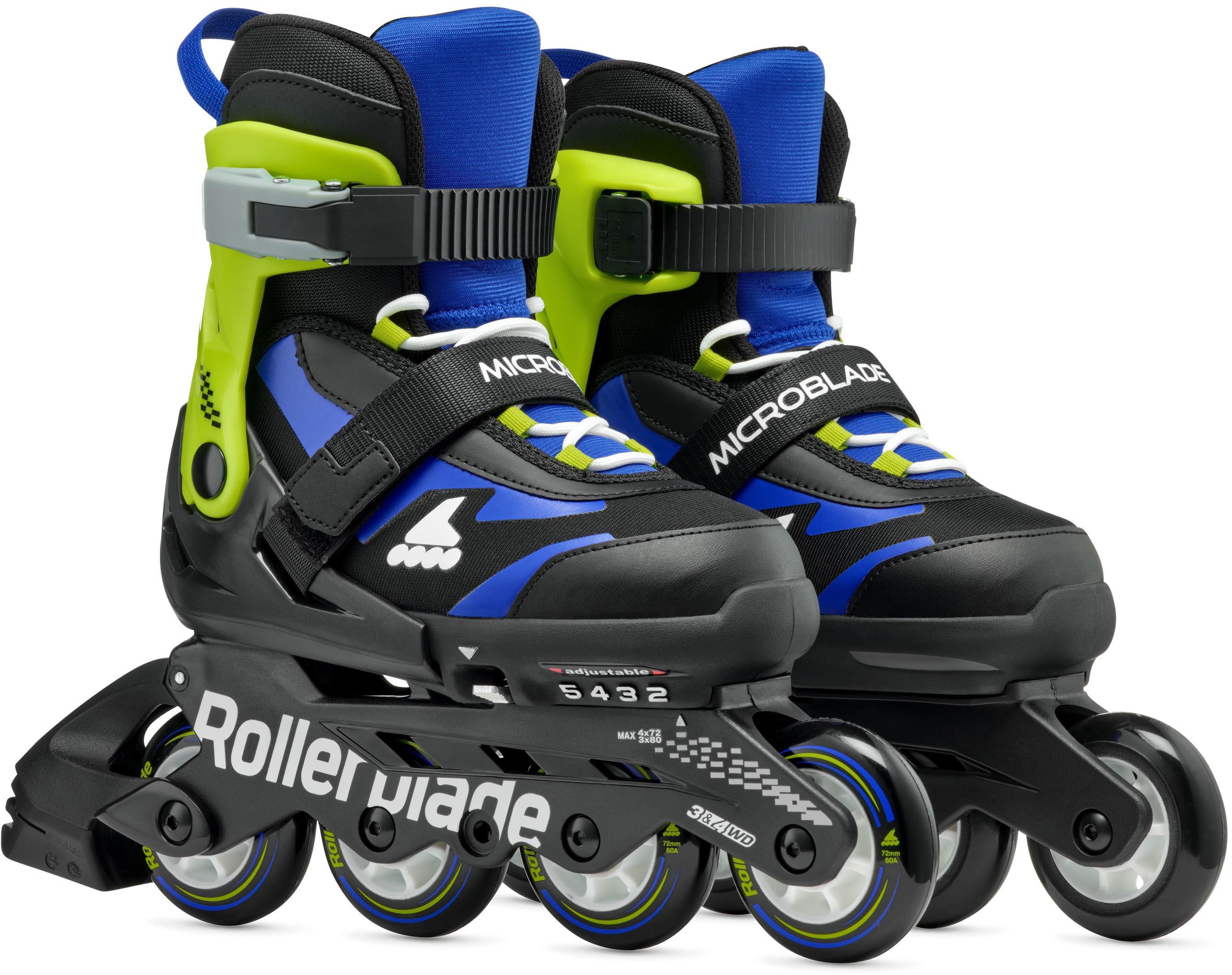 Rollerblade Microblade Adjustable Kids Inline Skates - Black/Blue, UK 1-4