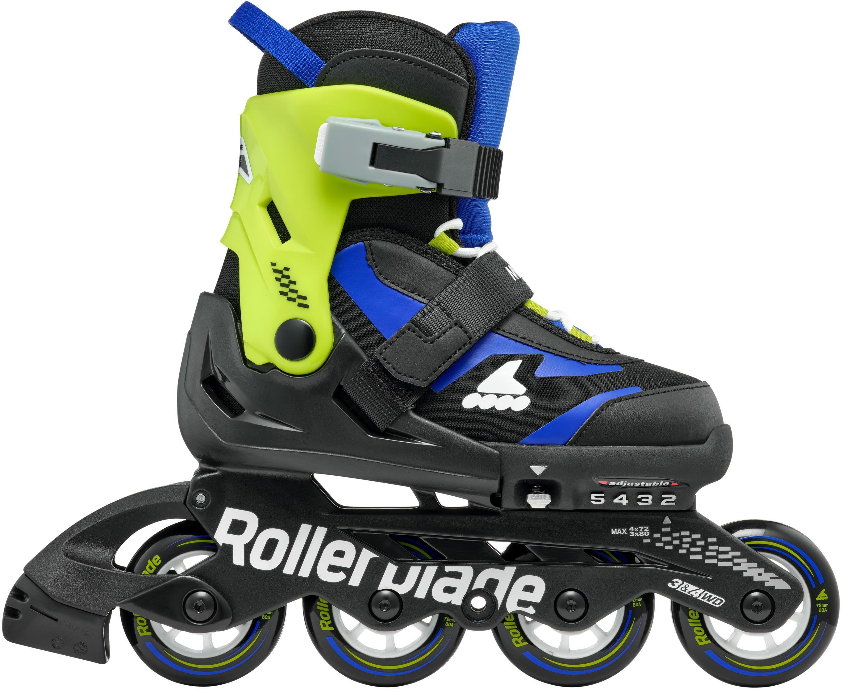 Rollerblade Microblade Adjustable Kids Inline Skates - Black/Blue, UK 4-7