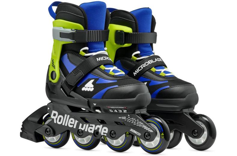Rollerblade Microblade Adjustable Kids Inline Skates - Black/Blue, UK 4-7 Rollerblade Microblade Adjustable Kids Inline Skates - Black/Blue, UK 4-7