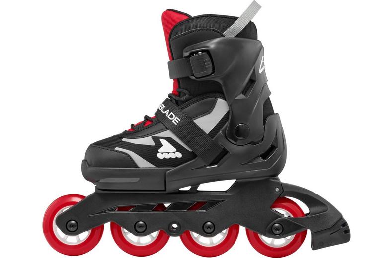 Rollerblade Microblade Adjustable Kids Inline Skates - Black/Red, UK 10J-UK 13J Rollerblade Microblade Adjustable Kids Inline Skates - Black/Red, UK 10J-UK 13J