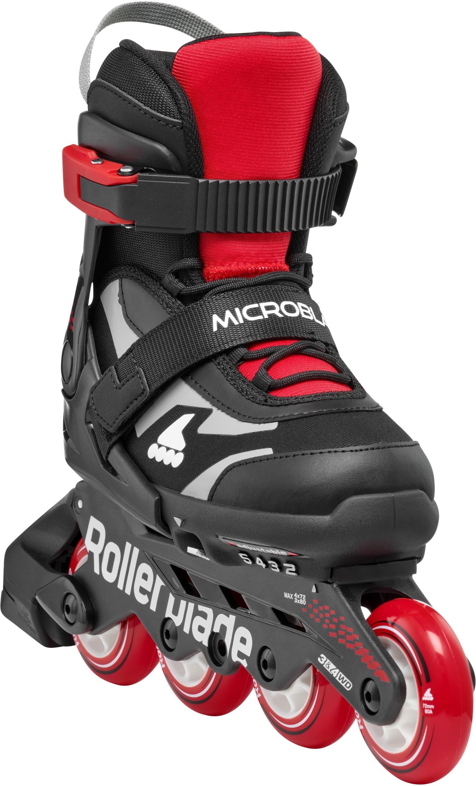 Rollerblade Microblade Adjustable Kids Inline Skates - Black/Red, UK 1-4