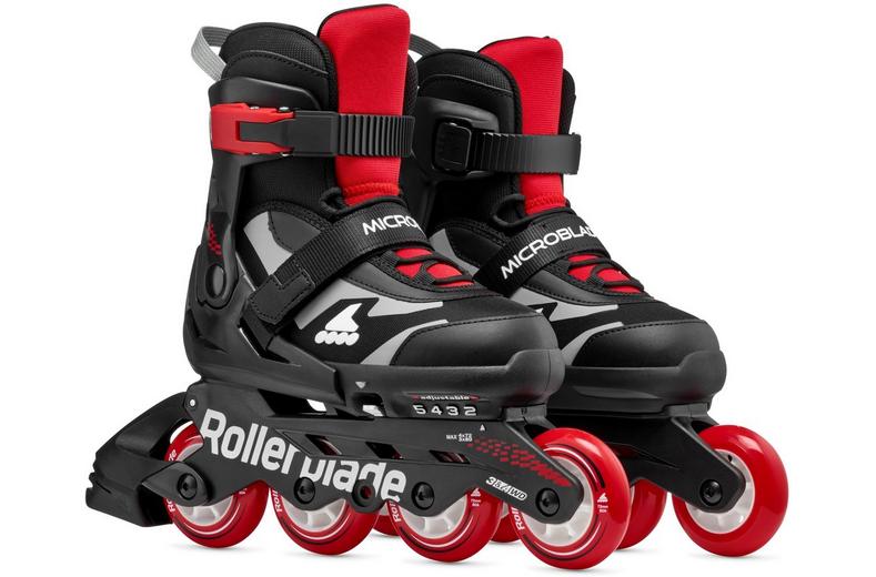 Rollerblade Microblade Adjustable Kids Inline Skates - Black/Red, UK 1-4 Rollerblade Microblade Adjustable Kids Inline Skates - Black/Red, UK 1-4