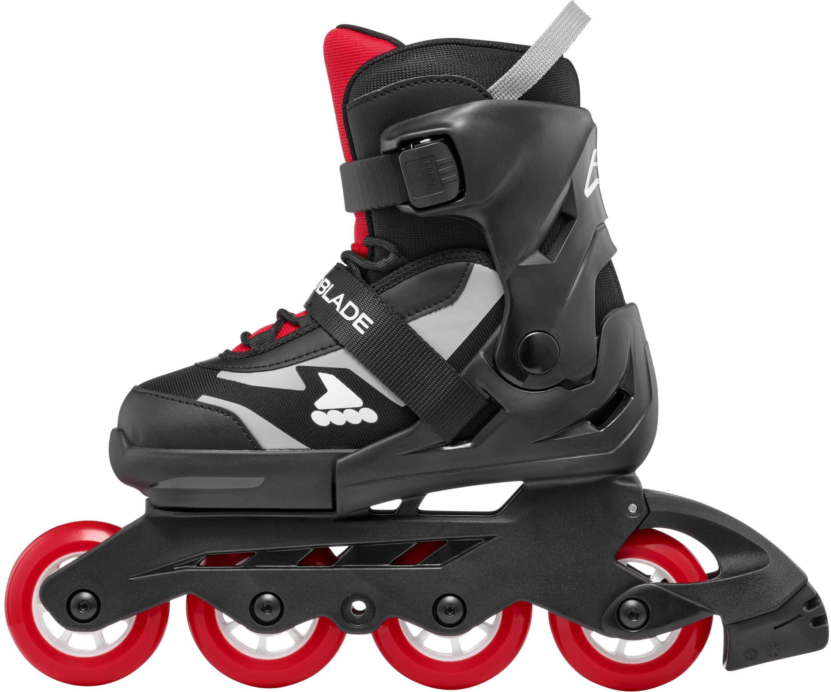Rollerblade Microblade Adjustable Kids Inline Skates - Black/Red, UK 4-7