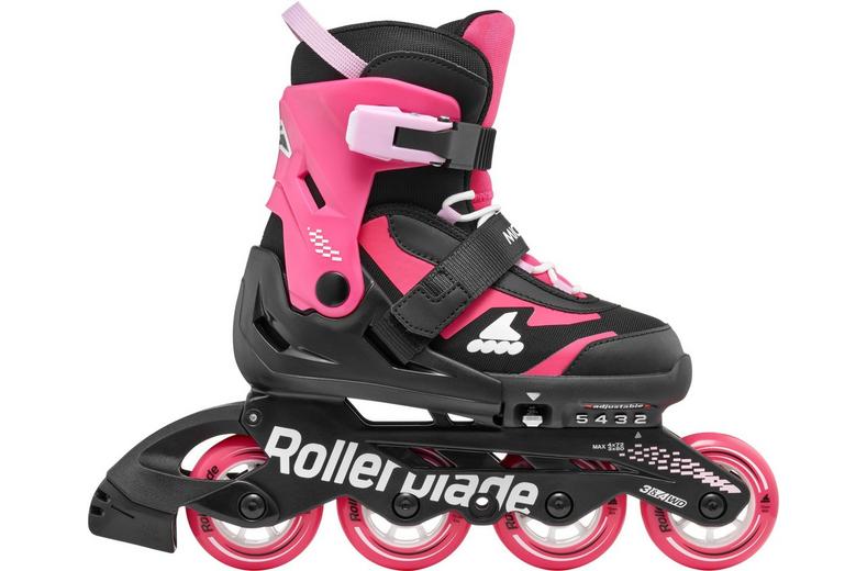 Rollerblade Microblade Adjustable Kids Inline Skates - Black/Pink, UK 1-4 Rollerblade Microblade Adjustable Kids Inline Skates - Black/Pink, UK 1-4