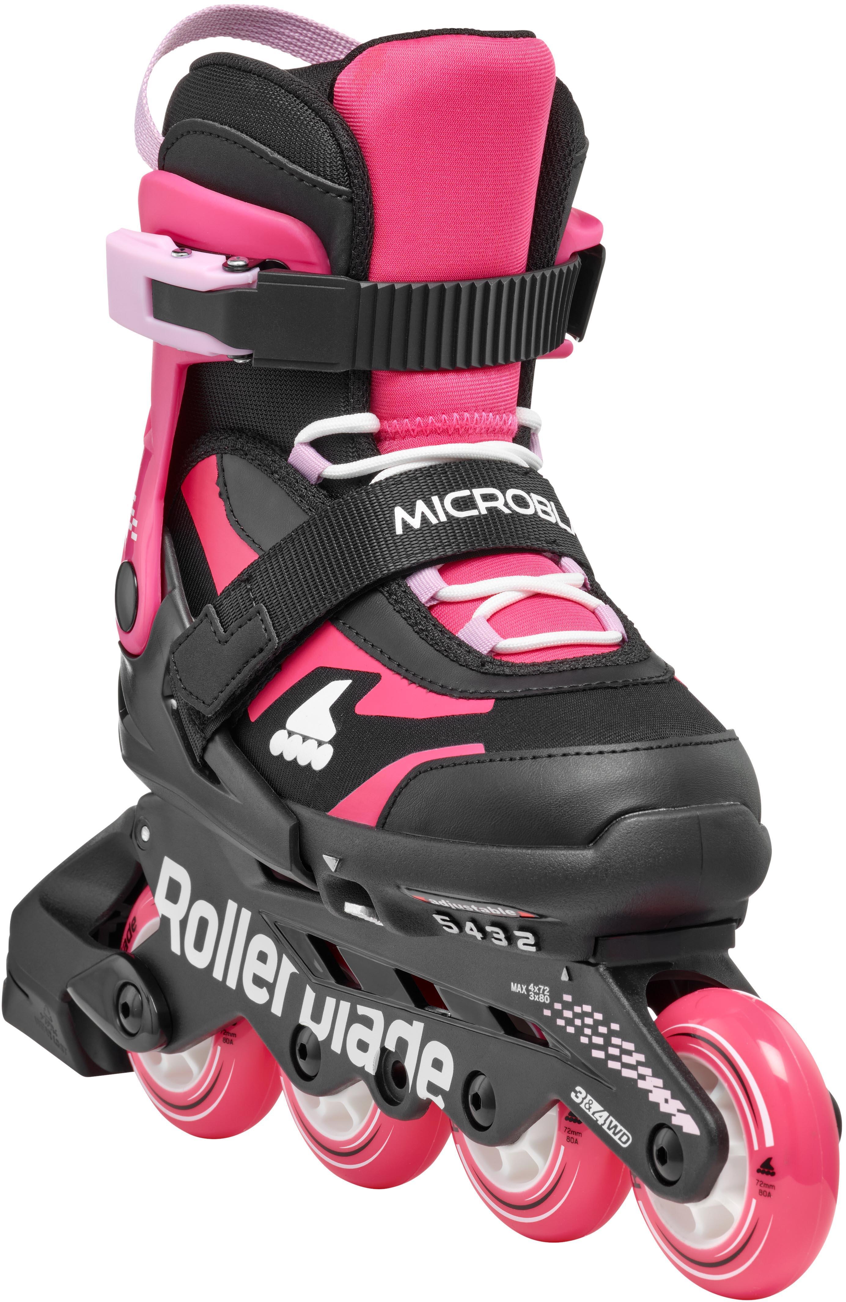 Rollerblade Microblade Adjustable Kids Inline Skates - Black/Pink, UK 1-4