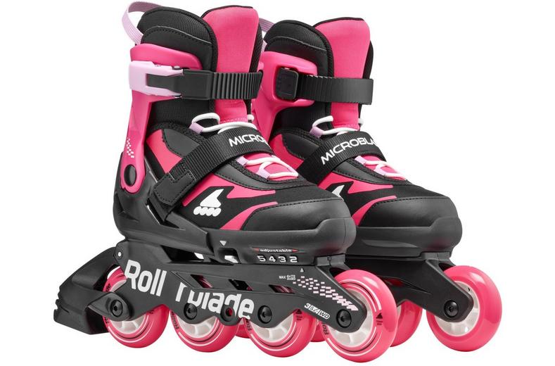 Rollerblade Microblade Adjustable Kids Inline Skates - Black/Pink, UK 1-4 Rollerblade Microblade Adjustable Kids Inline Skates - Black/Pink, UK 1-4