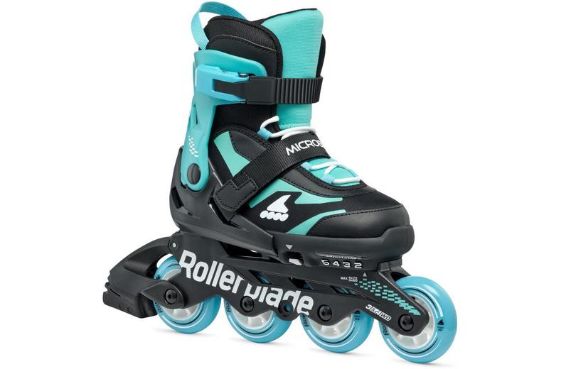 Rollerblade Microblade Adjustable Kids Inline Skates- Black/Light Blue, UK 1-4 Rollerblade Microblade Adjustable Kids Inline Skates- Black/Light Blue, UK 1-4