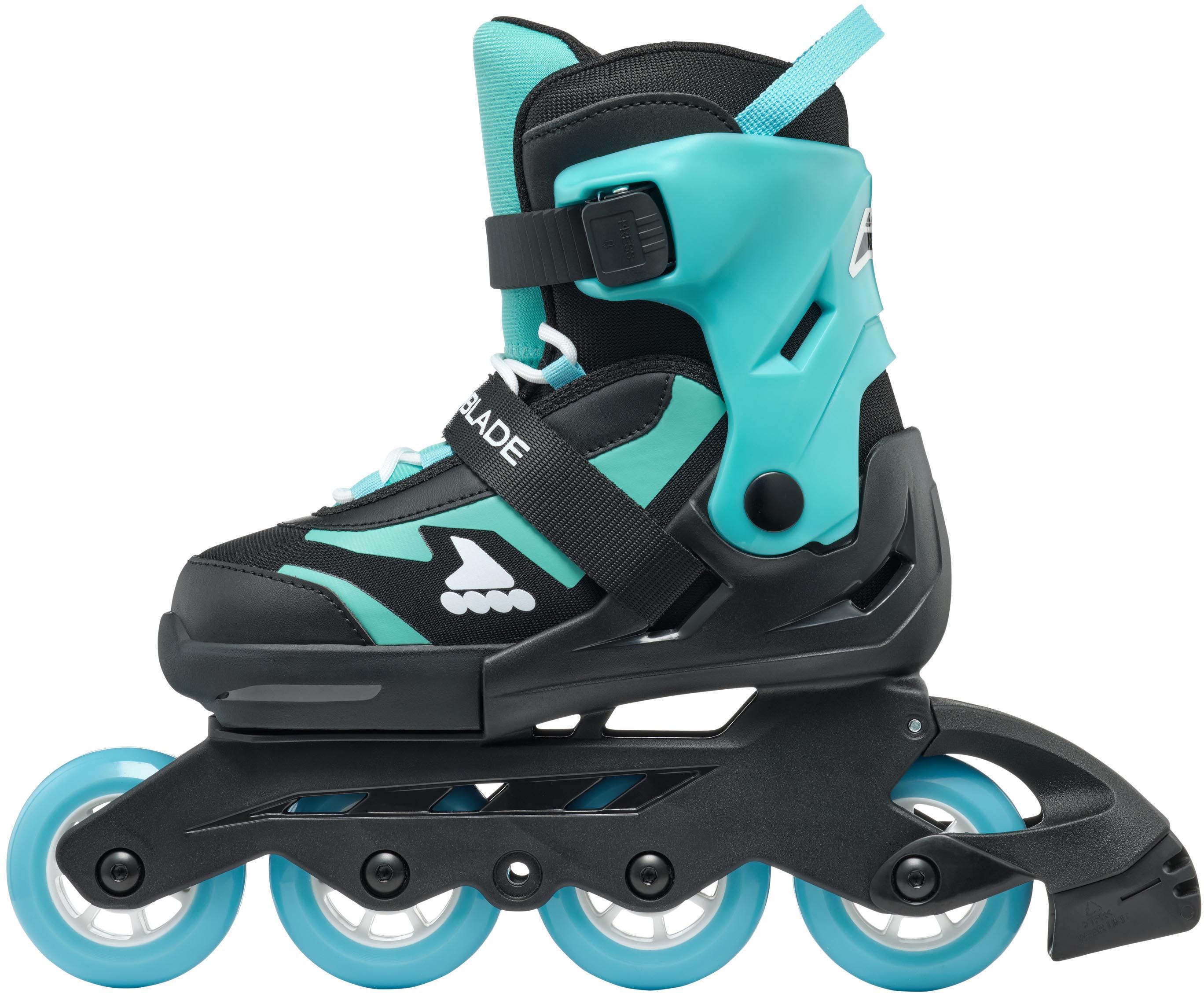 Rollerblade Microblade Adjustable Kids Inline Skates- Black/Light Blue, UK 1-4