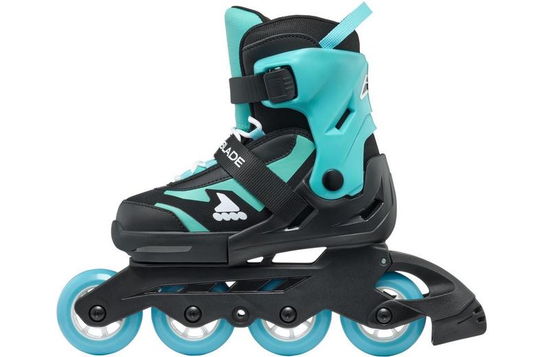 Rollerblade Microblade Adjustable Kids Inline Skates- Black/Light Blue, UK 1-4 Rollerblade Microblade Adjustable Kids Inline Skates- Black/Light Blue, UK 1-4