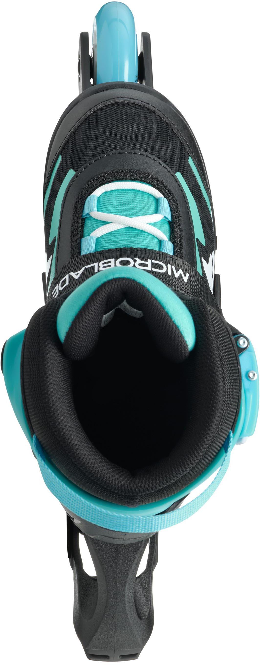 Rollerblade Microblade Adjustable Kids Inline Skates- Black/Light Blue, UK 1-4