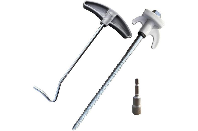 Olpro Screw in Hard Ground Rock Pegs Peg With 20pcs Adaptor and Peg ...