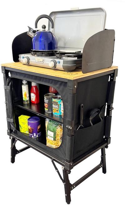 Olpro Bamboo Folding 3-In-1 Storage Kitchen Cupboard