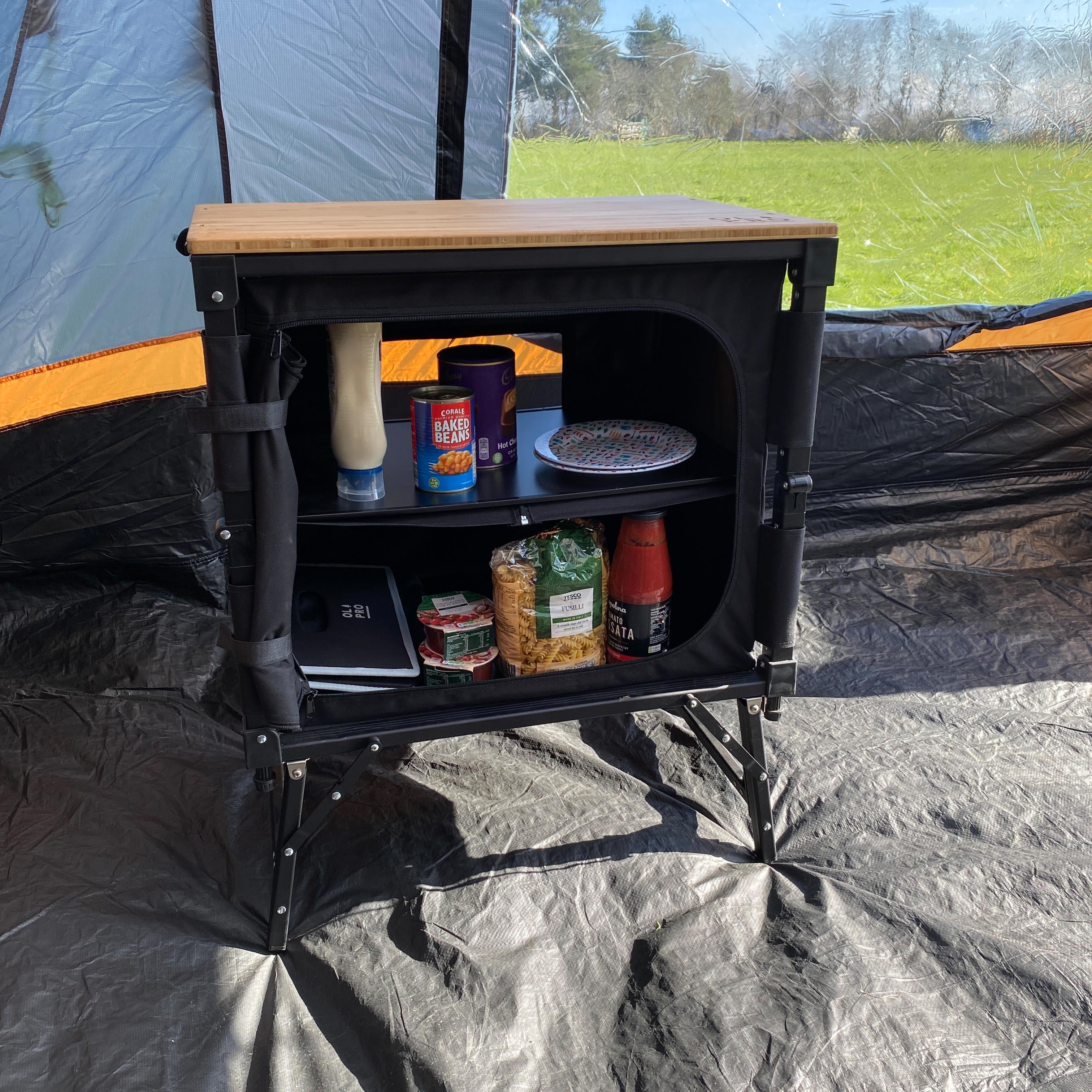 Olpro Bamboo Folding 3-In-1 Storage Kitchen Cupboard