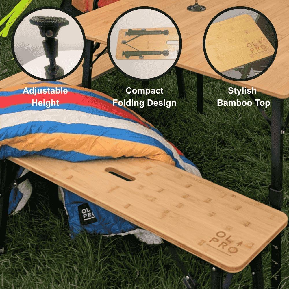 Olpro Folding Bamboo Bench Set