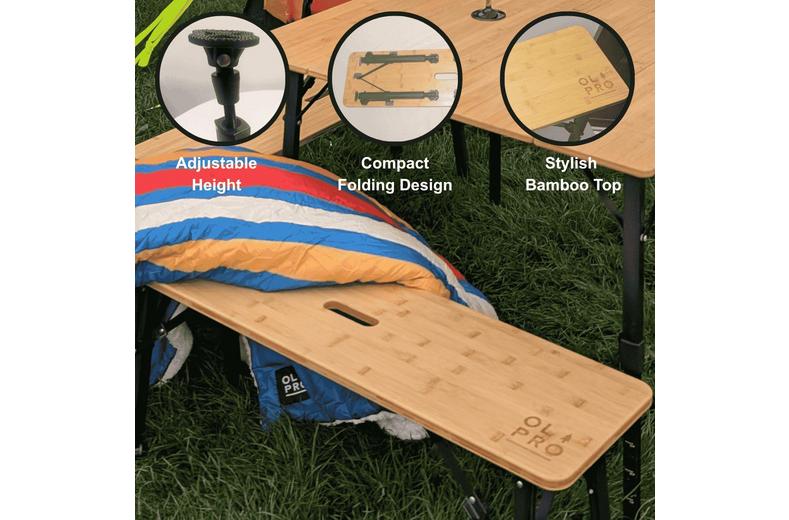 Olpro Folding Bamboo Bench Set Olpro Folding Bamboo Bench Set