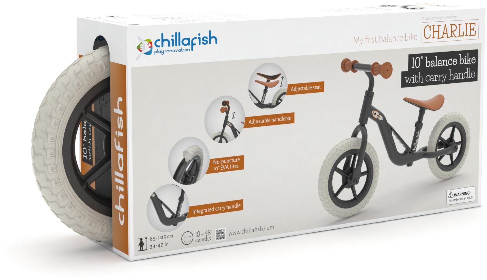 Chillafish Charlie Balance Bike, Black - 10" Wheel