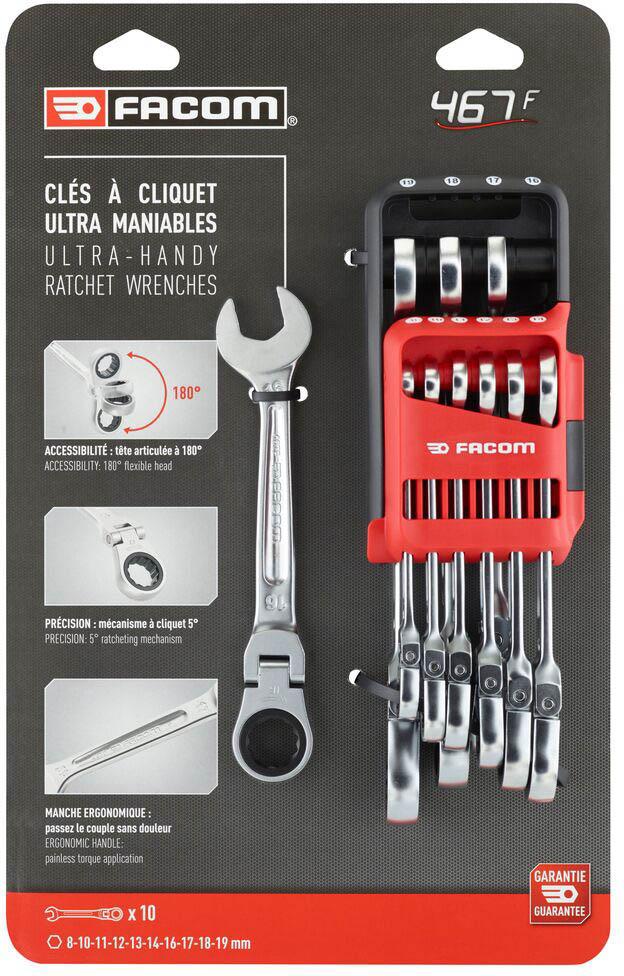 FACOM Ratchet Combination Wrenches - Performance - Case Holder (10pc.)