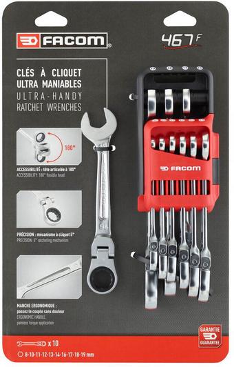 FACOM Ratchet Combination Wrenches - Performance - Case Holder (10pc.)