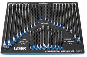 Laser AF/Metric Combination Spanner Set 32pc
