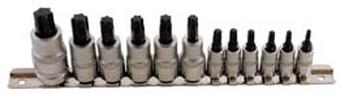 Laser Short Star Socket Bit Set 1/4"D, 3/8"D, 1/2"D 12pc