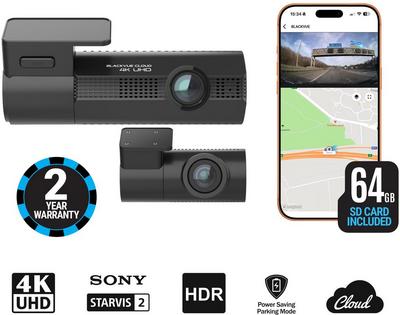 BlackVue ELITE 10 2CH - 4K/4K Ultra HDR Front & Rear Dash Cam with 64GB MicroSD Card