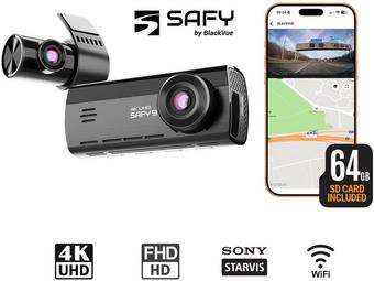 BlackVue SAFY 9 2CH - 4K/FHD HDR Front & Rear Dash Cam with 64GB MicroSD Card