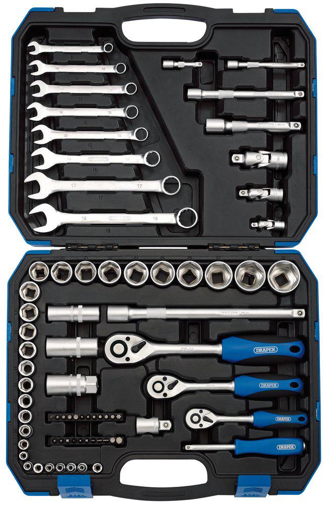 Draper 75Pc  1/4 Inch, 3/8 Inch & 1/2 Inch Tool Kit