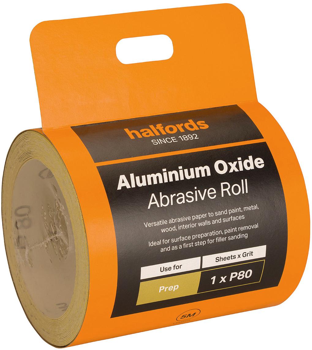 Halfords Aluminium Oxide P80 Abrasive Paper - 5M