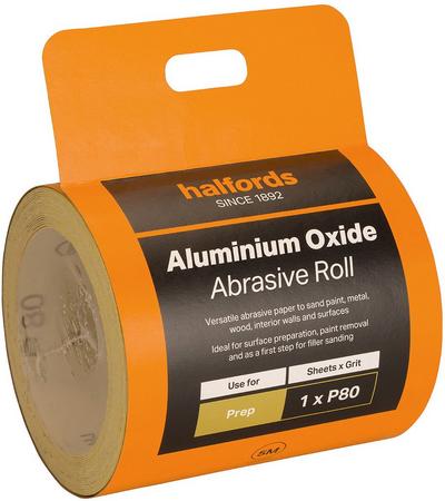 Halfords Aluminium Oxide P80 Abrasive Paper - 5M Halfords Aluminium Oxide P80 Abrasive Paper - 5M