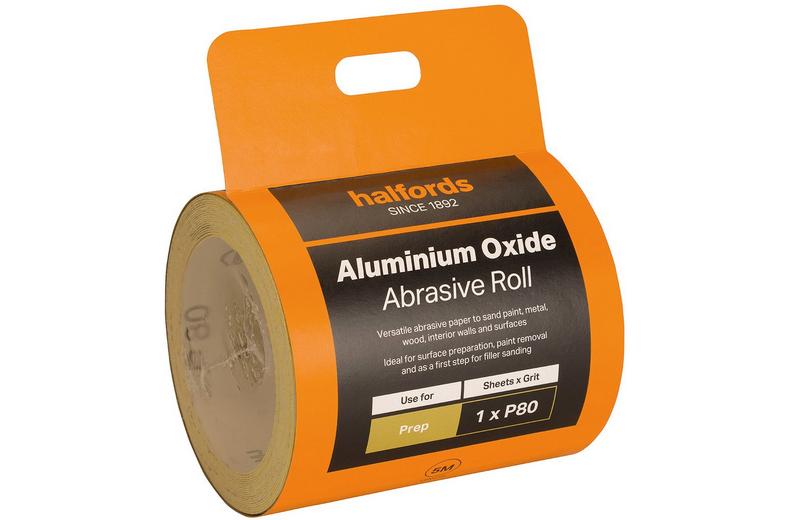 Halfords Aluminium Oxide P80 Abrasive Paper - 5M Halfords Aluminium Oxide P80 Abrasive Paper - 5M