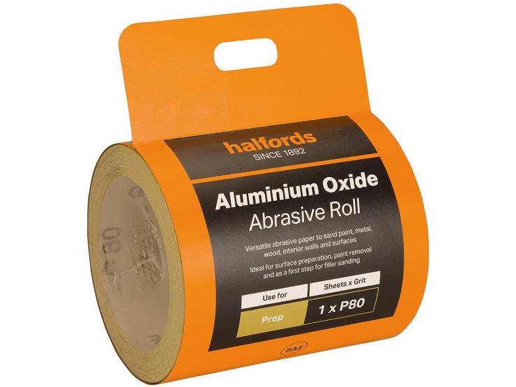 Halfords Aluminium Oxide P80 Abrasive Paper - 5M