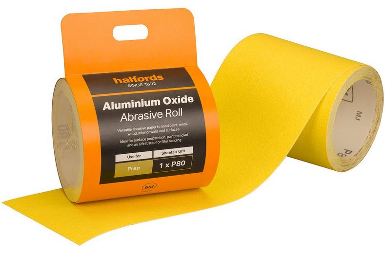 Halfords Aluminium Oxide P80 Abrasive Paper - 5M Halfords Aluminium Oxide P80 Abrasive Paper - 5M