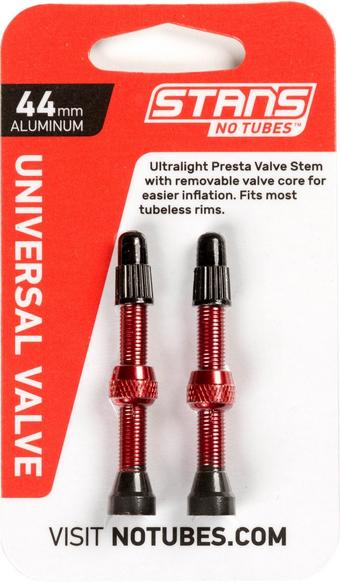 Stans NoTubes Universal Valve Stems, Presta, 44MM, RED