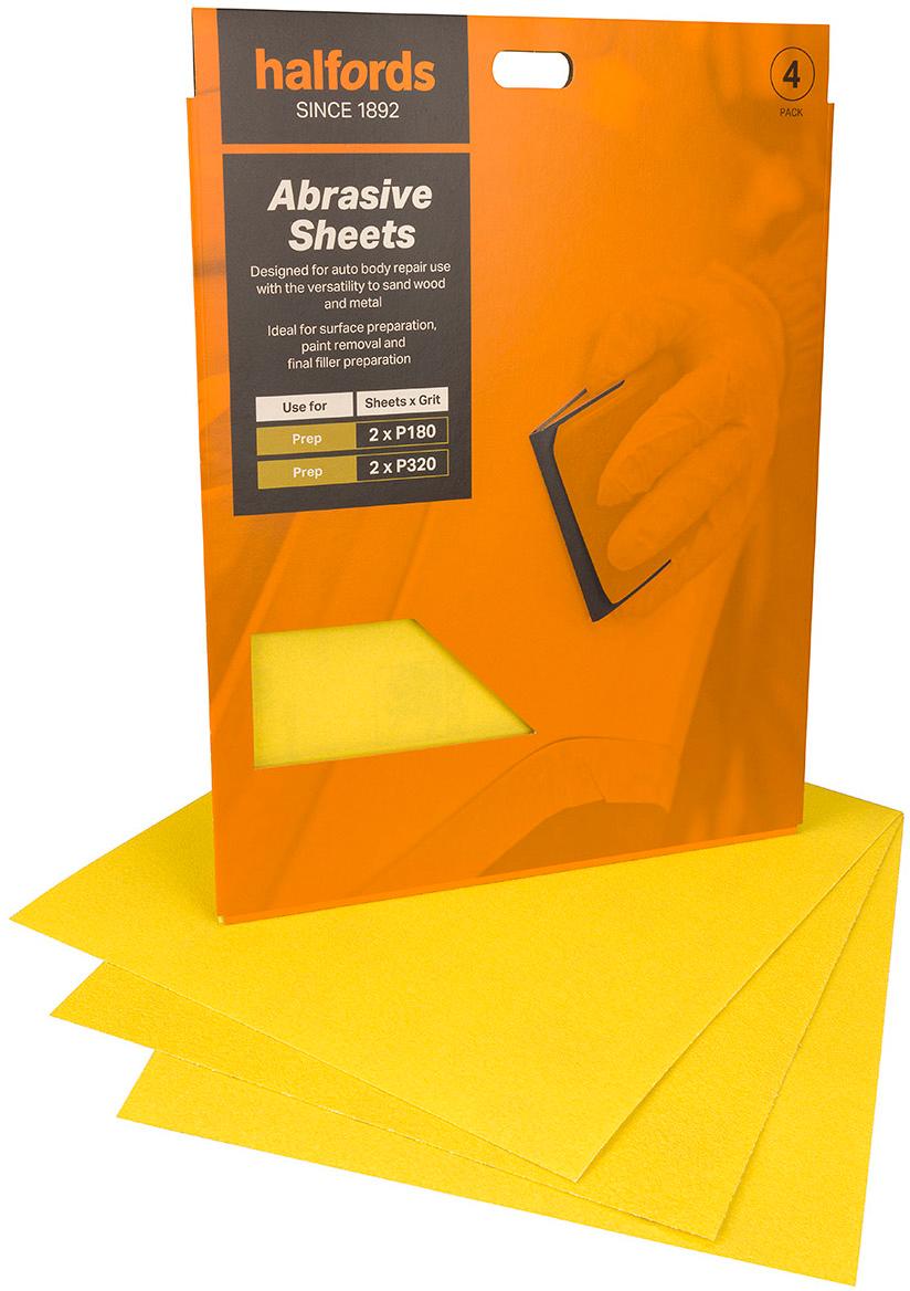 Halfords Aluminium Oxide Car Body Repair Preparation Pack - P180 & P320
