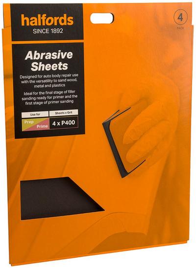 Halfords Wet & Dry 400 Grit Sandpaper x4 Halfords Wet & Dry 400 Grit Sandpaper x4