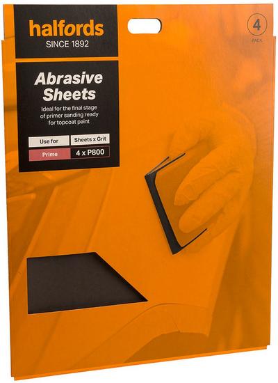 Halfords Wet & Dry 800 Grit Sandpaper x4 Halfords Wet & Dry 800 Grit Sandpaper x4