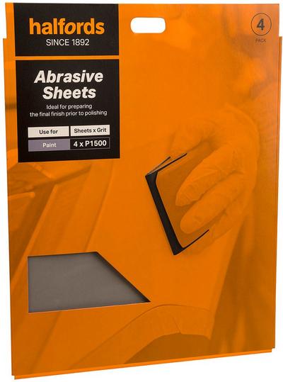 Halfords Wet & Dry 1500 Grit Sandpaper x4 Halfords Wet & Dry 1500 Grit Sandpaper x4