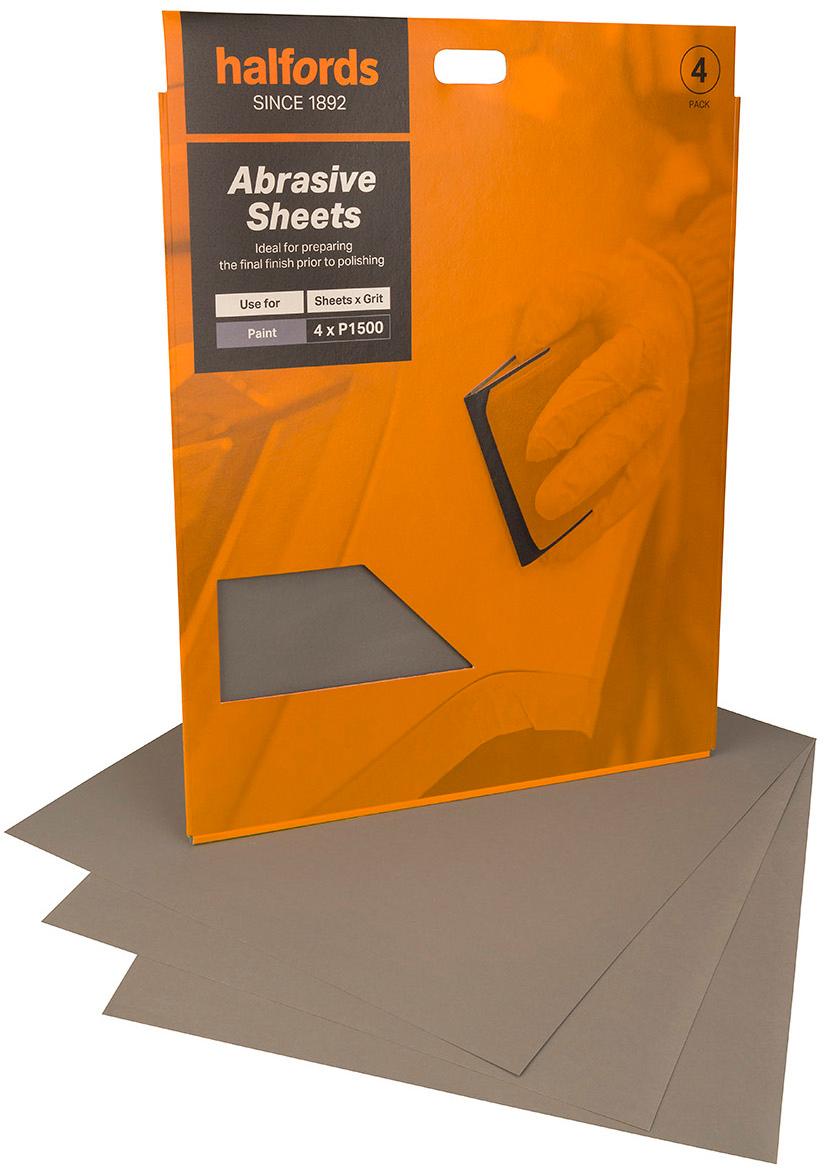 Halfords Wet & Dry 1500 Grit Sandpaper x4
