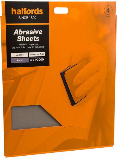 Halfords Wet & Dry 2000 Grit Sandpaper x4 Halfords Wet & Dry 2000 Grit Sandpaper x4