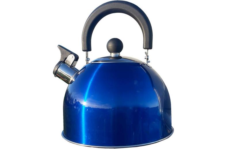 Olpro 2 Litre Stainless Steel Whistling Kettle Blue Olpro 2 Litre Stainless Steel Whistling Kettle Blue