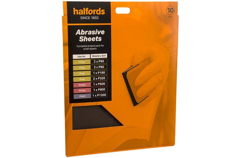 Halfords Car Body Repair Multi Grit Project Pack - 10 Sheets Halfords Car Body Repair Multi Grit Project Pack - 10 Sheets