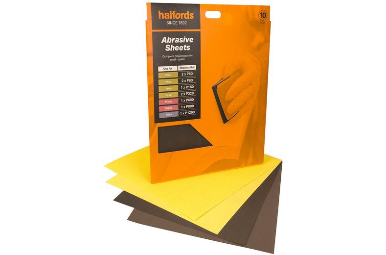 Halfords Car Body Repair Multi Grit Project Pack - 10 Sheets Halfords Car Body Repair Multi Grit Project Pack - 10 Sheets