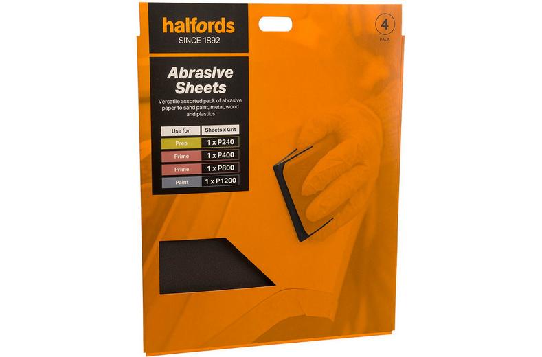 Halfords Assorted Wet & Dry Sanding Paper - 4 Sheets Halfords Assorted Wet & Dry Sanding Paper - 4 Sheets