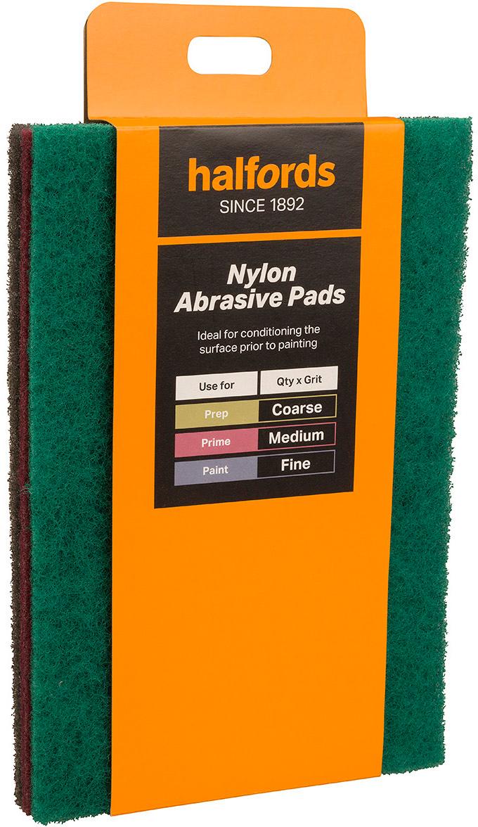 Halfords Nylon Abrasive Pads X3
