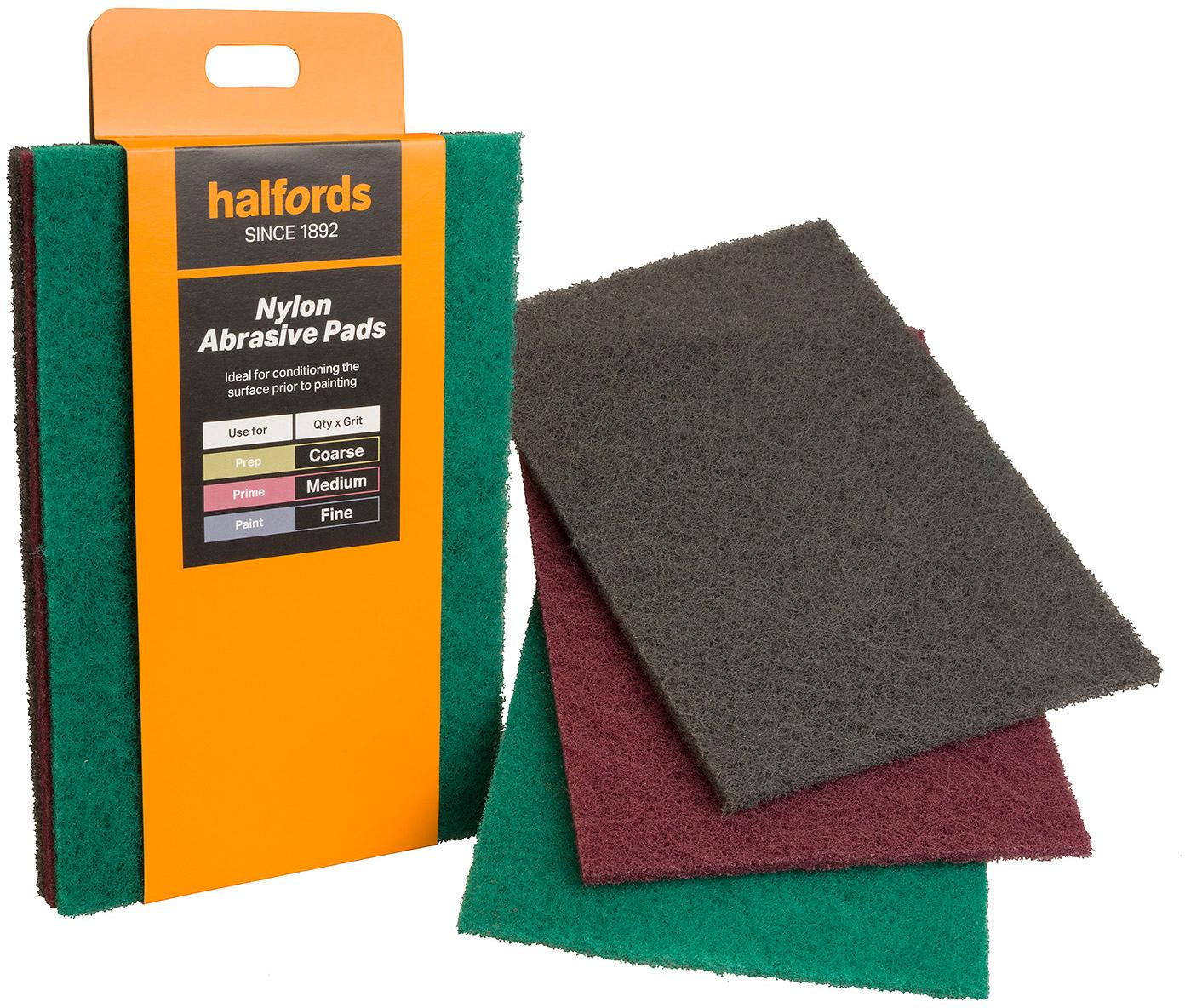 Halfords Nylon Abrasive Pads x3