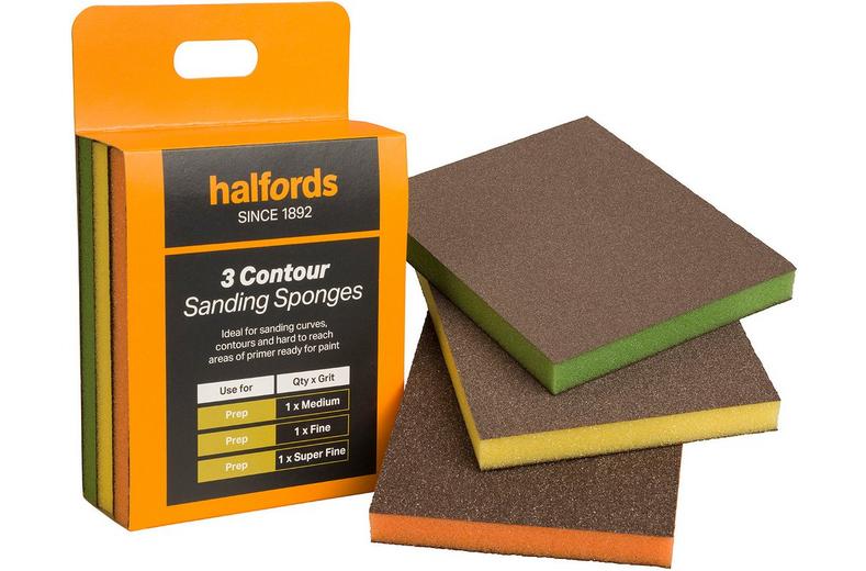 Halfords Contour Sanding Sponges x3 Halfords Contour Sanding Sponges x3