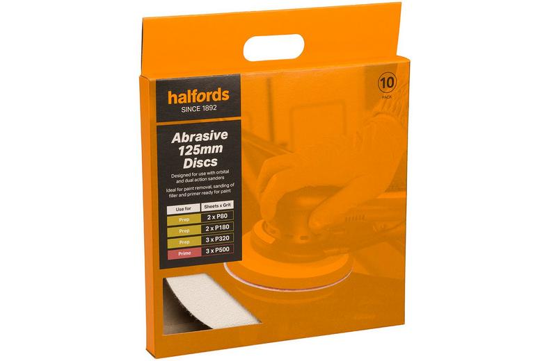 Halfords 125mm Assorted Sanding Discs x10 Halfords 125mm Assorted Sanding Discs x10